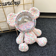 GiftsBear Violent Bear Hand-Woven BagdiyHomemade Backpack for Girls Girlfriend Birthday Present Chri