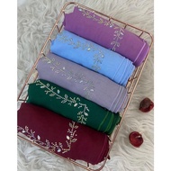 Parvifolia Tudung Bawal Cotton Batu Manik Tabur Keliling Cotton Voile Bidang 48 Corak Borong Hijab