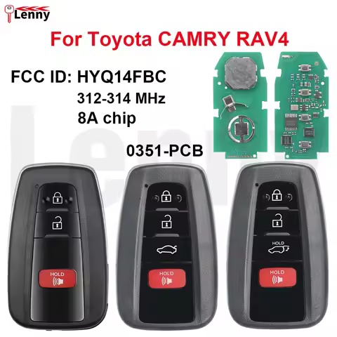 Lenny FCC ID:HYQ14FBC 312-314MHz 8A-chip 0351-PCB Suitable for Toyota Camry and RAV4 car smart keys 