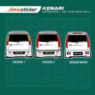 Sticker Kereta Perodua Kenari, Sticker Belakang, Custom Warna dan Nombor Plate.