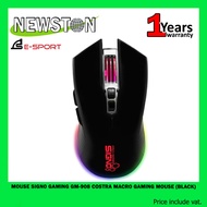 MOUSE (เมาส์) SIGNO GAMING GM-908 COSTRA MACRO GAMING MOUSE (BLACK)