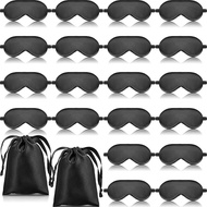 20 Pieces Silk Sleep Eye Mask with Elastic Strap Soft Sleeping Mask Eye Cover Satin Blindfold for Wo