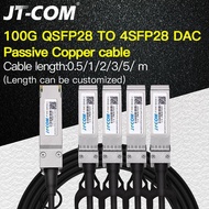 JT-COM QSFP28 100ก. ถึง4xSFP2 8สาย DAC 0.5ม. 1ม. 2ม. 3M 5ม. สาย Twinax ทองแดงต่อโดยตรงแบบพาสซีฟ100Gb