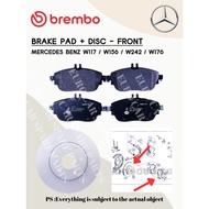 (BREMBO) BRAKE PAD + DISC FRONT (MERCEDES BENZ W176 W246 W117 W156 W197)