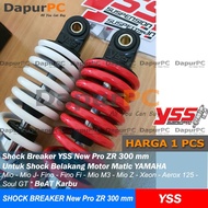 Shock Breaker YSS Merah New Pro ZR 300 mm untuk Motor Matic YAMAHA