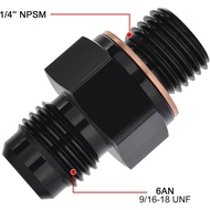 EVIL ENERGY 6AN Male to 1/4" NPSM Transmission Cooler Fitting Adapter Aluminum Black 2PCS, Fits TH35