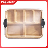 Bamboo Serving Tray with Lid 6-Compartment Party Platter for Cheese Fruits Multifunctional Charcuter