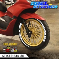 Tire Sticker Tire Font/ Tire Bomb/ 3D/ PCX 150 Tire sticker 3D Doel rim sticker