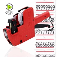QIUJUU Price Label Printer, MX-5500 Office Digital Tag Printer, Portable 1 Roll Labels + 1 Ink 8 Dig
