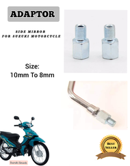 SUZUKI SMASH - 2 PCS Motorcycle Side Mirror Adapter Bolts Screw Metal SUZUKI THREAD 10mm to 8mm | COD