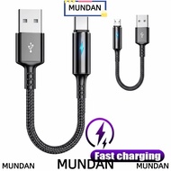 MUNDAN Micro USB Cable, Short Fast Charging USB Type C Cable, Durable Portable Nylon 25cm Data Cable