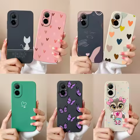 For Realme C67 Phone Case Fun Butterfly Camera Protection Soft Liquid Silicone Back Cover For Oppo R