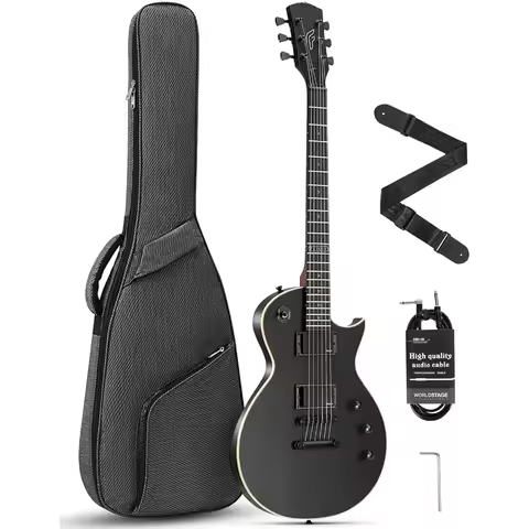39" LP Electric Guitar Kit, Poplar Body, Mahogany Neck,22 Frets,6 String Guitar with Gig Bag,Cable,F
