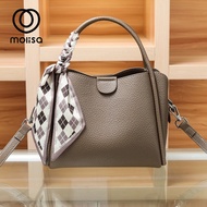 molisa รุ่นใหม่ กระเป๋าถือ กระเป๋าสะพายข้าง หนังวัว จุของได้เยอะ #5797