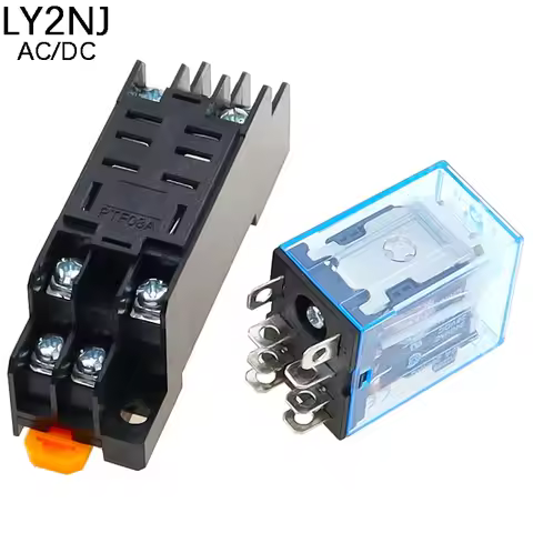 1Set 220/240V AC 10A 8PIN Coil Power Relay DPDT LY2NJ HH62P HHC68A-2Z With Socket Base