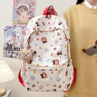 Nezha New Nezha Versatile Junior dan SMA Ransel Cetak Siswa Doodle Lucu Lucu Kapasitas Backpack Back