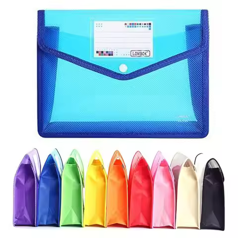 A4/5 File Folders Durable PVC Bag Large Capacity Document Bag Waterproof File Organizer Envelope Fol