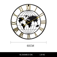 Minimalis gaya Nordic kreatif fesyen jam dinding besi reka bentuk Retro bisu jam untuk pejabat hiasa