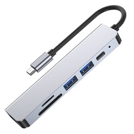 6-in-1 USB Type-C Hub to HDMI Adapter 4K 3 USB C Hub with 3.0 TF SD Reader Slot PD for MacBook Pro/A