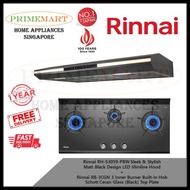 Rinnai RH-S3059-PBW Slimline Hood+Rinnai RB-3CGN 3 Inner Burner Built-In Hob - BUNDLE DEAL - FREE DELIVERY - BULKY