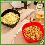 SUCHENSG Silicone Air Fryer Liners, Black Red Reusable Oven Liner, Air Fryer Accessories with Handle
