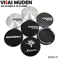 4PCS OD 58MM / ID 53MM Wheel Cap ADVAN WEDSSPORT KRANZE Emblem Wheel Center Hub Cap Rim Cover Cap