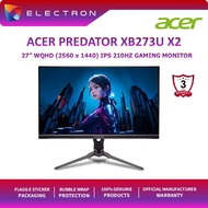 Acer Predator XB273U X2 27'' WQHD IPS  210Hz Gaming Monitor ( 2x HDMI 2.0, DP 1.2, 3 Yrs Wrty )