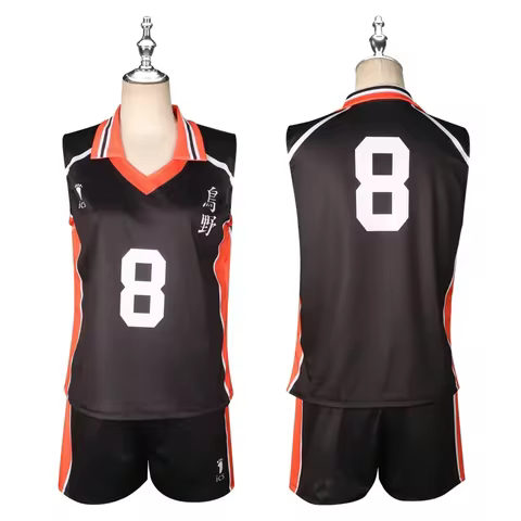 Anime Haikyuu Shimizu Kiyoko Cosplay Costume Sleeveless Shirt Shorts Set #8 Karasuno Volleyball Jers