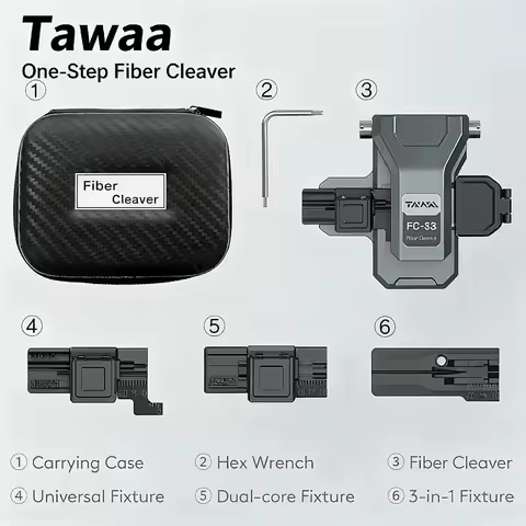 TAWAA FC-33 Cliveuse Fibre Optique One-step Optical Fiber Cleaver Typical Cleaving Angle＜0.5° Blade 