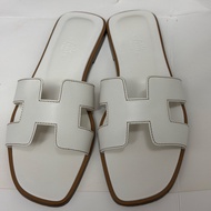 Hermes 白色 H拖鞋