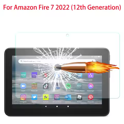 9H Tempered Glass Screen Protector For Amazon Kindle Fire 7 2022 12th Generation Protective Film For