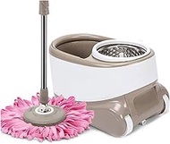 360 Spin Mop for Floor Cleaning Mops and Bucket System with Wheels with Drainage Hole (Onecolor) Anniversary