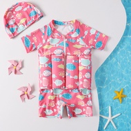 2022 Girls Short-Sleeved Swimsuit Children's Buoyancy Swimsuit Children Baby Toddler Swimsuit Swimsu
