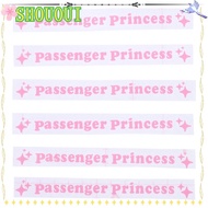 SHOUOUI 6pcs Passenger Princess Stickers, Letter Shape 4.9inch Letter Car Rearview Mirror Decal, Auto Decorations PET Funny Car Sticker Decorations for Car Rearview Mirror