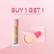 BUY1 TAKE1 DW Waterproof Lightweight Skin-Nourishing Foundation + SPF 25 PA+++Powder Foundation