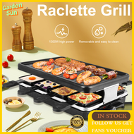 Raclette Table Grill Electric Korean BBQ Grill Indoor Cheese Raclette for 8 Person Removable Non-Sti