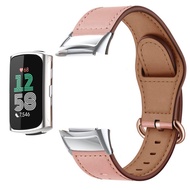Suitable for fitbit charge6 Smart Watch Strap Fitbit charge5 First Layer Cowhide Genuine Leather Wat