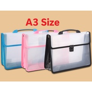 A3 Size Expanding File with Handle / A3 Size Document File Bag with Handle