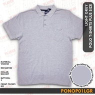 Plus Size Men's Polo T Shirt With 3 button 1 Pocket Color Light Grey Code PONOP01LGR