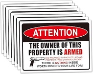 8 Pack Second 2nd Amendment Handgun Pistol Gun Owners Warning Security Sticker Decal,Gun Owner Signs
