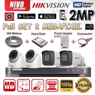 HIKVISION 2.0MP 4-CHANNEL CCTV 2MP FULL PACKAGE SET CCTV 4CH DVR + Camera + HDD + HIK Power Supply +