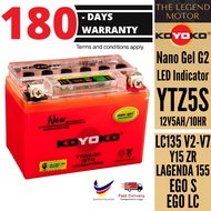 ✭YTZ5  GTZ4V YTZ5S Koyoko Gel G2 Battery Batteri Bateri 100 Original KOYOKO FZ150 LC135V2-V6 LAGENDA