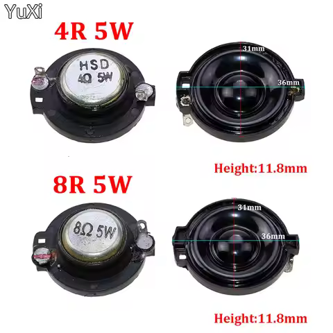 1Pcs 4Ohm 5W 8Ohm 5W HiFi Tweeter Full Range Treble Speakers Crossover Box Speaker For Car Home Audi