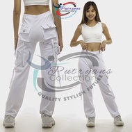 CELANA SENAM KARGO PUTIH WANITA / CELANA OLAHRAGA WANITA