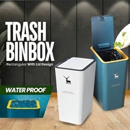 Tong Sampah Tekan Tutup 15L Minimalis Tong Sampah Dapur Bilik Tidur Pejabat Tong Sampah Rumah 15L按压式