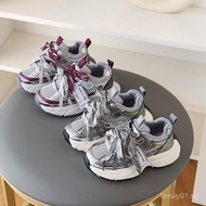 Girls' Dad Sneakers2025Spring and Autumn New Boys' Lightweight Fashion Dad Shoes Mesh Breathable Col