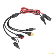 Lidu11 Solar Panel Connector Cable With XT60 Female DC7909 DC5521 5 Adapters For Outdoor Use Enhance