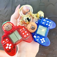 Creative Kapibara Mini Game Console Keychain Cartoon Tetris Game Console Keychain Educational Toy Ke