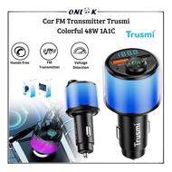 Trusmi PD 48W Car Charger Adapter Saver Car FM Transmitter 2 Port USB+Type C Fast Charging