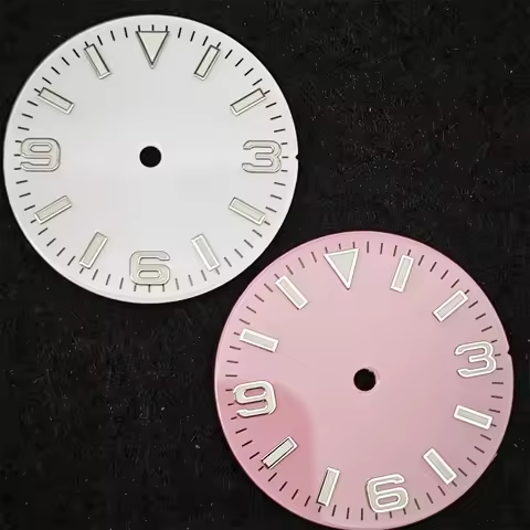 28.5mm Watch Dial 369 Nail Dial Green Luminous Watch Faces Man's Watch Modified Accessory for NH35/ 